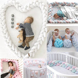 Baby bed bumper braided pillow