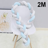 Baby bed bumper braided pillow