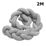 Baby bed bumper braided pillow