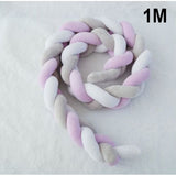 Baby bed bumper braided pillow