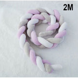 Baby bed bumper braided pillow