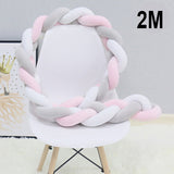 Baby bed bumper braided pillow