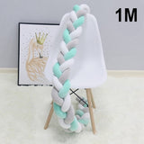 Baby bed bumper braided pillow