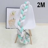 Baby bed bumper braided pillow