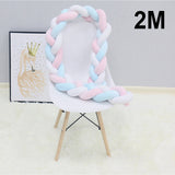 Baby bed bumper braided pillow