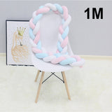 Baby bed bumper braided pillow